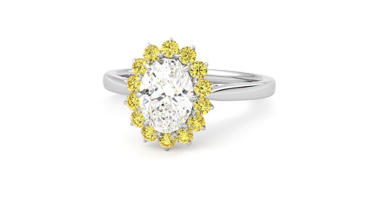 Taylor & Hart Lyra Oval Engagement Ring 360 degree image 27