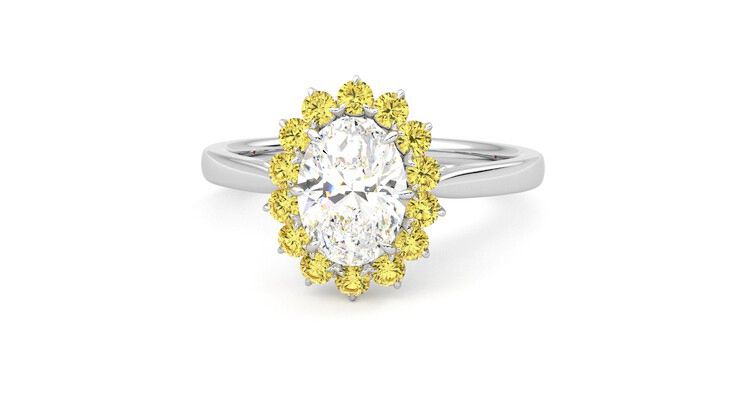 Taylor & Hart Lyra Oval Engagement Ring 360 degree image 28