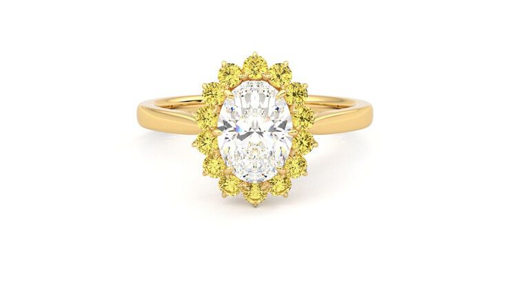 Taylor & Hart Lyra Oval Engagement Ring 360 degree image 0