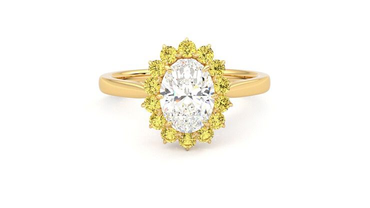 Taylor & Hart Lyra Oval Engagement Ring 360 degree image 1