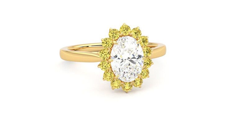 Taylor & Hart Lyra Oval Engagement Ring 360 degree image 3