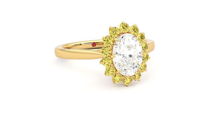 Taylor & Hart Lyra Oval Engagement Ring 360 degree image 4