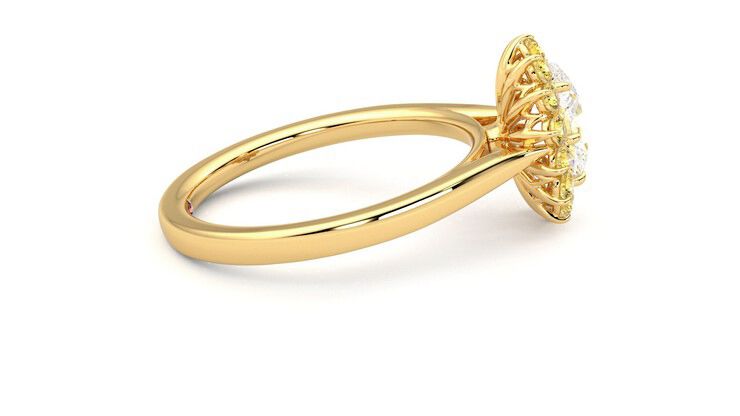 Taylor & Hart Lyra Oval Engagement Ring 360 degree image 10