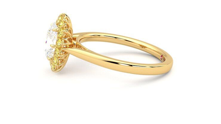Taylor & Hart Lyra Oval Engagement Ring 360 degree image 21