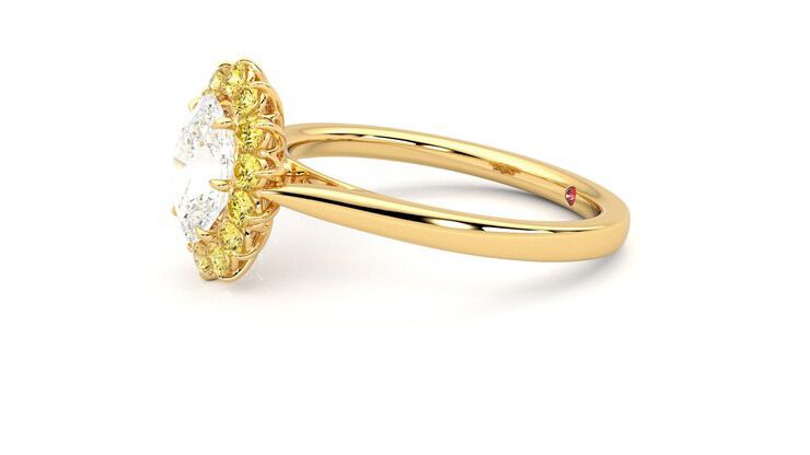 Taylor & Hart Lyra Oval Engagement Ring 360 degree image 22