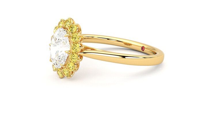 Taylor & Hart Lyra Oval Engagement Ring 360 degree image 23