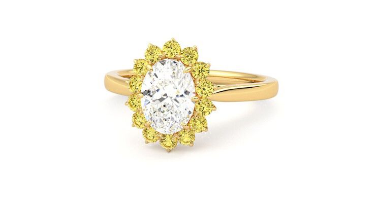 Taylor & Hart Lyra Oval Engagement Ring 360 degree image 27