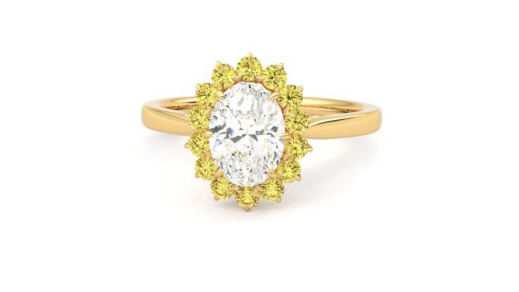 Taylor & Hart Lyra Oval Engagement Ring 360 degree image 28