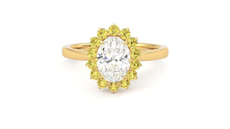 Taylor & Hart Lyra Oval Engagement Ring 360 degree image 29
