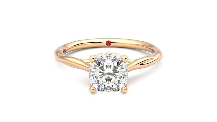 Taylor & Hart Mariposa Cushion Engagement Ring 360 degree image 0