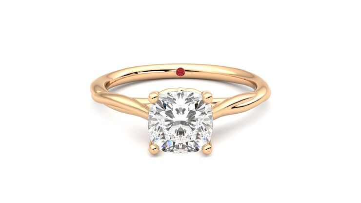Taylor & Hart Mariposa Cushion Engagement Ring 360 degree image 0