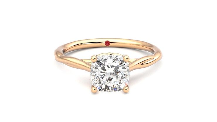 Taylor & Hart Mariposa Cushion Engagement Ring 360 degree image 1