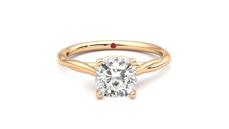 Taylor & Hart Mariposa Cushion Engagement Ring 360 degree image 1