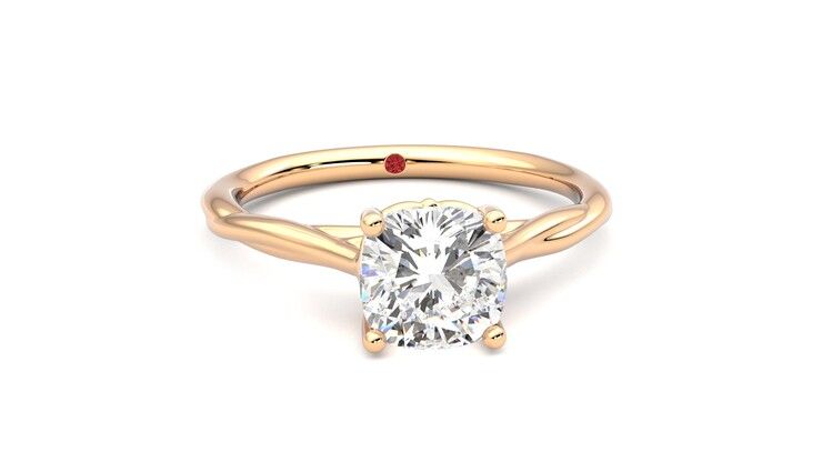Taylor & Hart Mariposa Cushion Engagement Ring 360 degree image 2