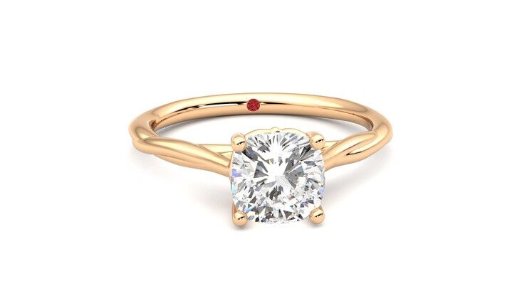 Taylor & Hart Mariposa Cushion Engagement Ring 360 degree image 2