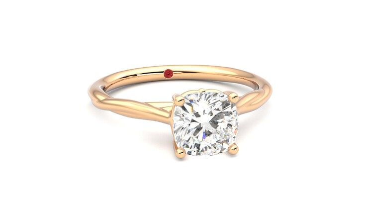 Taylor & Hart Mariposa Cushion Engagement Ring 360 degree image 3
