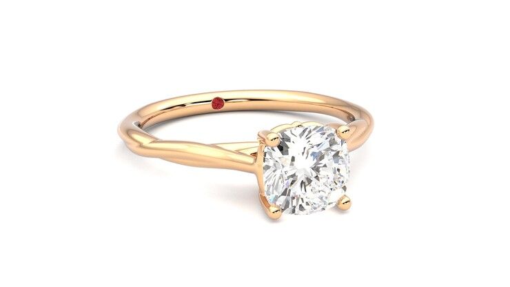 Taylor & Hart Mariposa Cushion Engagement Ring 360 degree image 4