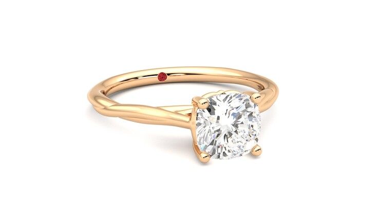 Taylor & Hart Mariposa Cushion Engagement Ring 360 degree image 4