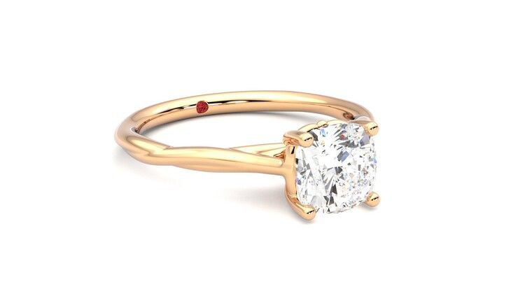Taylor & Hart Mariposa Cushion Engagement Ring 360 degree image 5