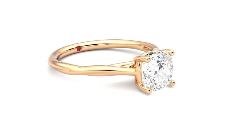 Taylor & Hart Mariposa Cushion Engagement Ring 360 degree image 6