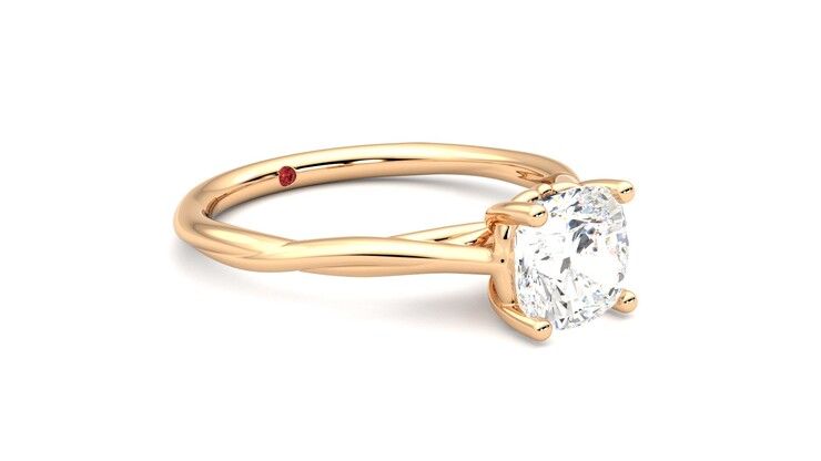 Taylor & Hart Mariposa Cushion Engagement Ring 360 degree image 6