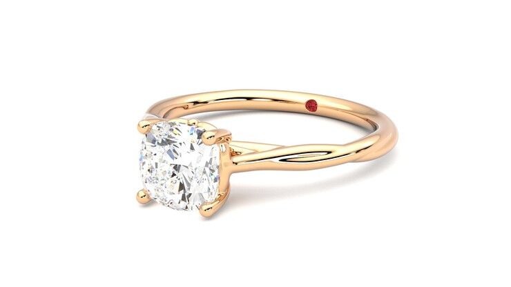 Taylor & Hart Mariposa Cushion Engagement Ring 360 degree image 25