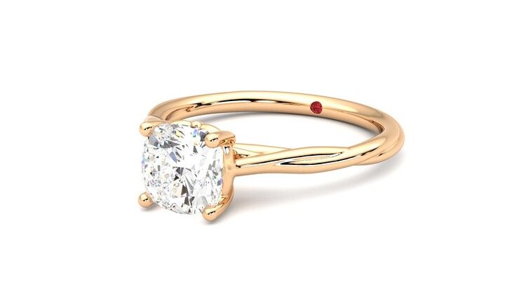Taylor & Hart Mariposa Cushion Engagement Ring 360 degree image 25