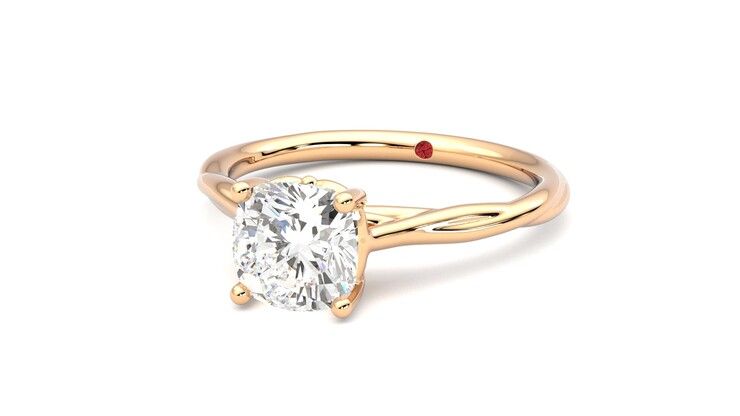 Taylor & Hart Mariposa Cushion Engagement Ring 360 degree image 26