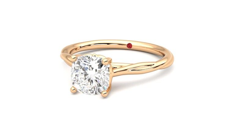 Taylor & Hart Mariposa Cushion Engagement Ring 360 degree image 26
