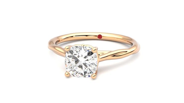Taylor & Hart Mariposa Cushion Engagement Ring 360 degree image 27