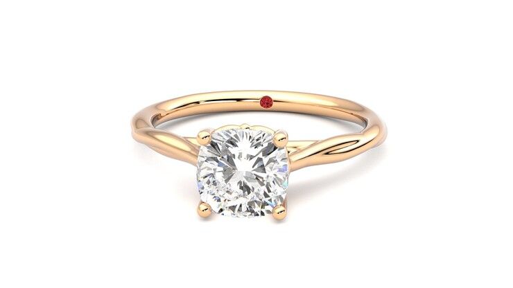 Taylor & Hart Mariposa Cushion Engagement Ring 360 degree image 28