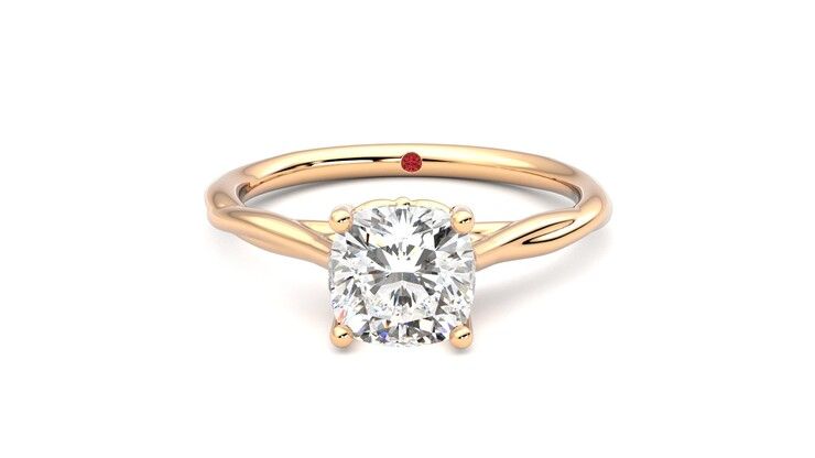 Taylor & Hart Mariposa Cushion Engagement Ring 360 degree image 29