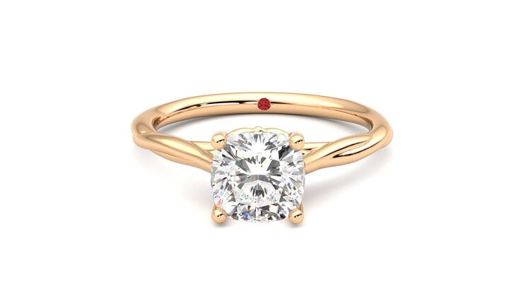 Taylor & Hart Mariposa Cushion Engagement Ring 360 degree image 29