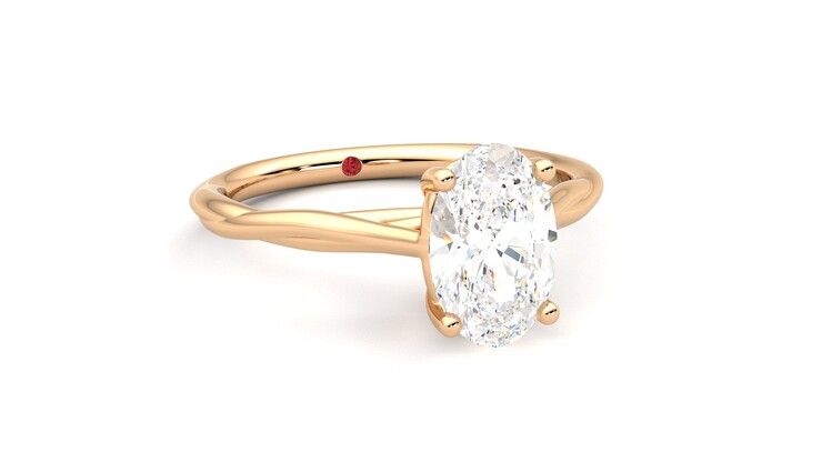 Taylor & Hart Mariposa Oval Engagement Ring 360 degree image 4