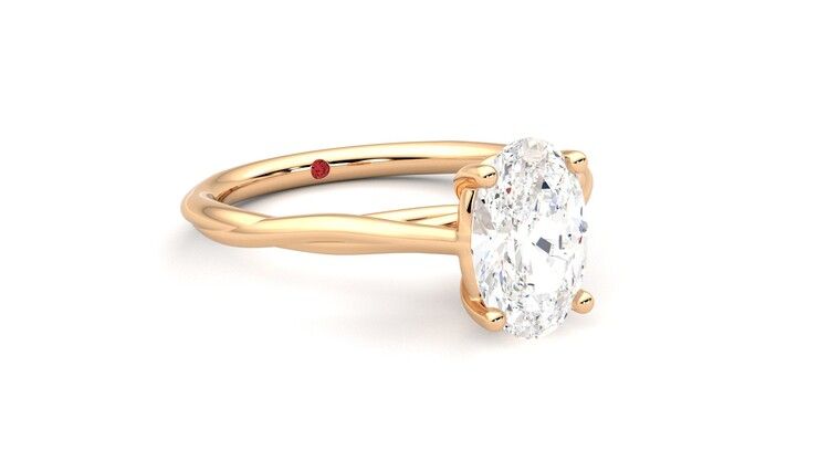 Taylor & Hart Mariposa Oval Engagement Ring 360 degree image 5