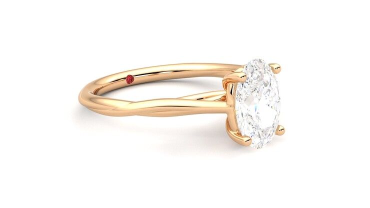 Taylor & Hart Mariposa Oval Engagement Ring 360 degree image 6