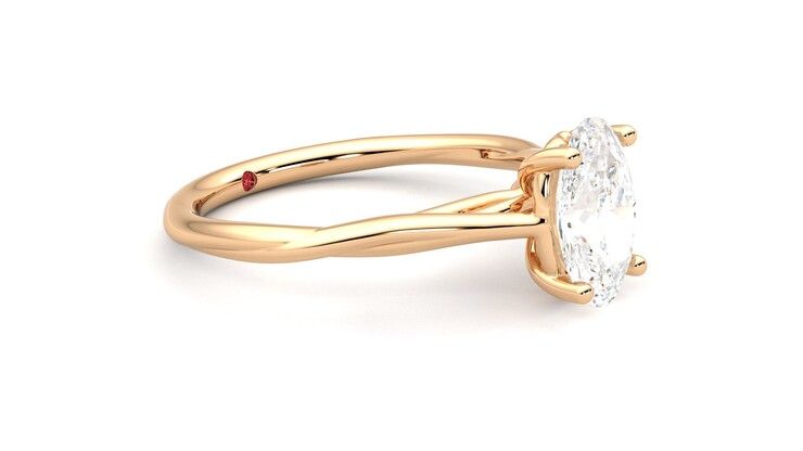 Taylor & Hart Mariposa Oval Engagement Ring 360 degree image 7