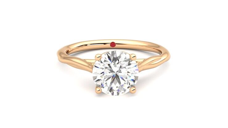 Taylor & Hart Mariposa Round Engagement Ring 360 degree image 1