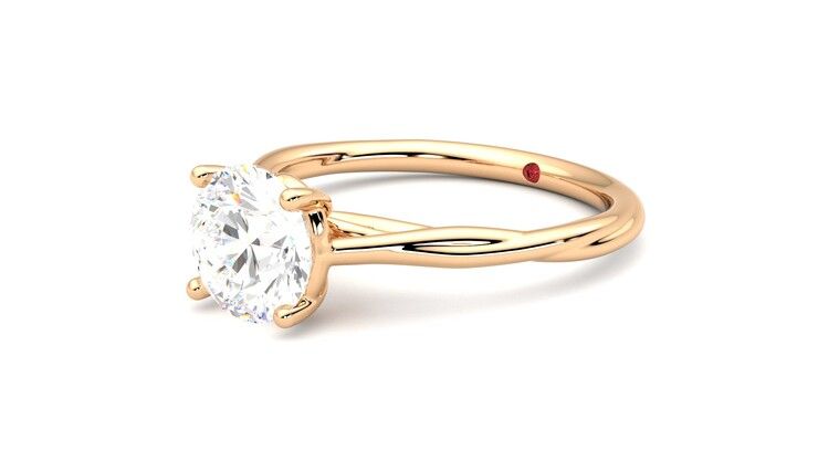 Taylor & Hart Mariposa Round Engagement Ring 360 degree image 24