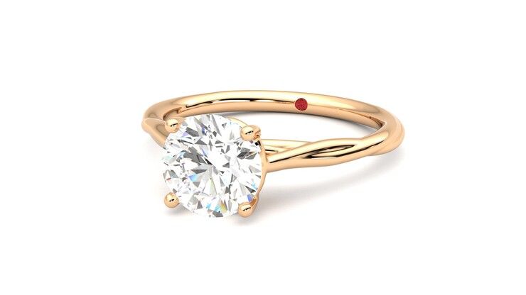 Taylor & Hart Mariposa Round Engagement Ring 360 degree image 26