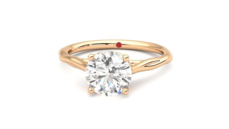 Taylor & Hart Mariposa Round Engagement Ring 360 degree image 28