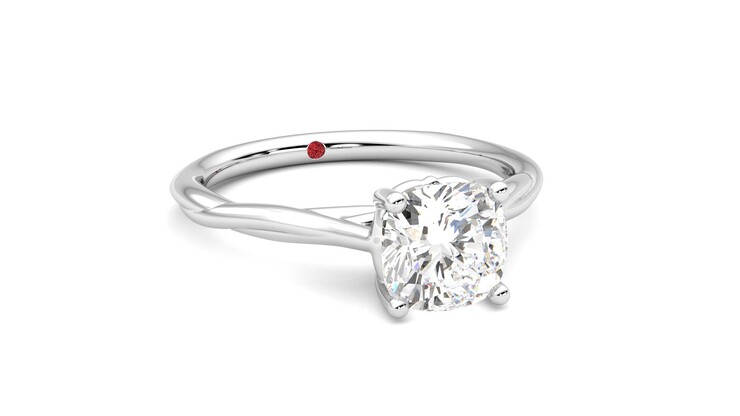 Taylor & Hart Mariposa Cushion Engagement Ring 360 degree image 4
