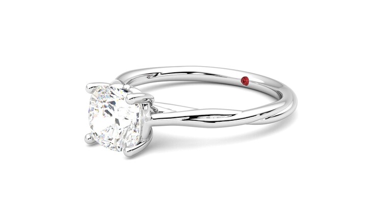 Taylor & Hart Mariposa Cushion Engagement Ring 360 degree image 24