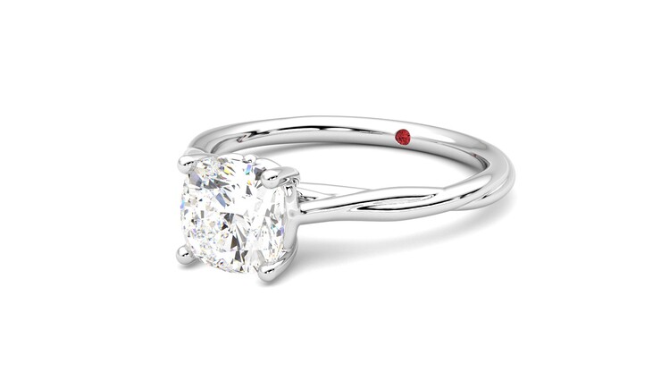 Taylor & Hart Mariposa Cushion Engagement Ring 360 degree image 25