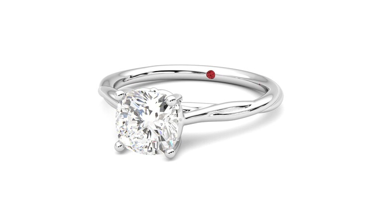 Taylor & Hart Mariposa Cushion Engagement Ring 360 degree image 26