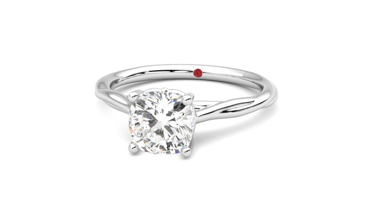 Taylor & Hart Mariposa Cushion Engagement Ring 360 degree image 27