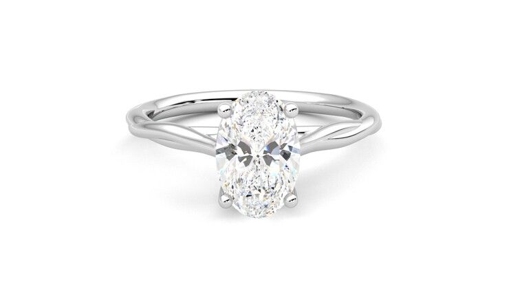 Taylor & Hart Mariposa Oval Engagement Ring 360 degree image 1