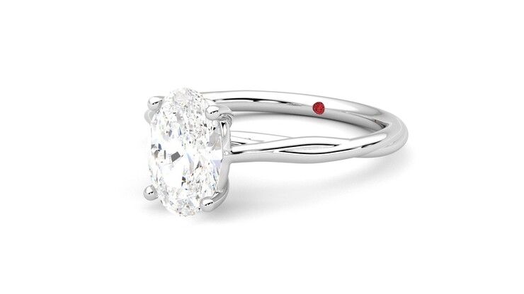 Taylor & Hart Mariposa Oval Engagement Ring 360 degree image 25