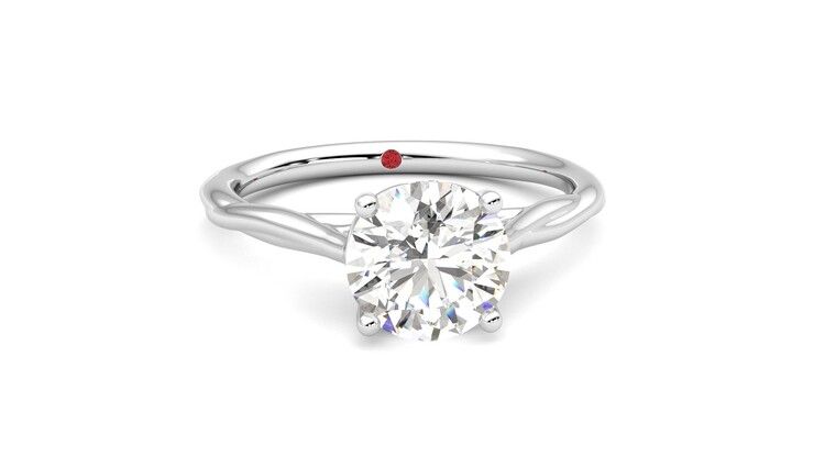 Taylor & Hart Mariposa Round Engagement Ring 360 degree image 2