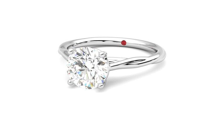Taylor & Hart Mariposa Round Engagement Ring 360 degree image 26